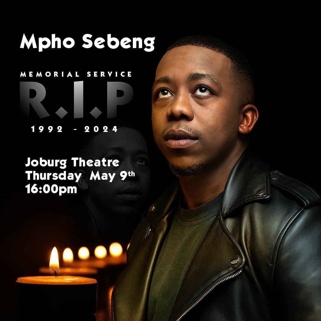 Legends leave a mark, their contribution stays on✊🏽 Join us tomorrow as we pay tribute to young legend Mpho Sebeng at the Joburg Theatre Refer to the poster below for more details #RIPMphoSebeng 🕊️❤️🕯️