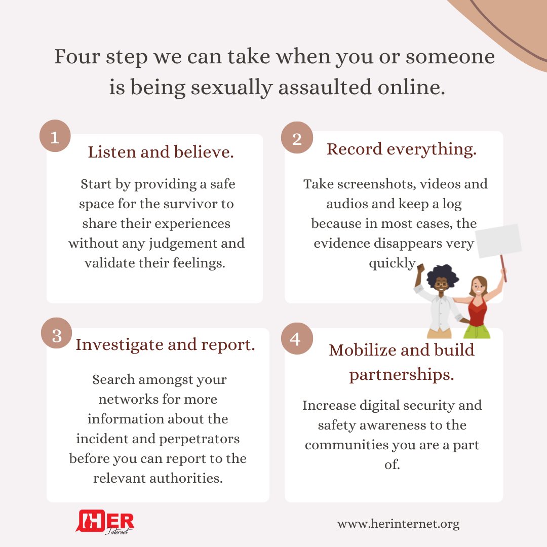 As we wrap up #SexualAssaultAwarenessMonth, we highlight some of the steps that can be used to support you or someone you know who maybe or has experienced online sexual assault.