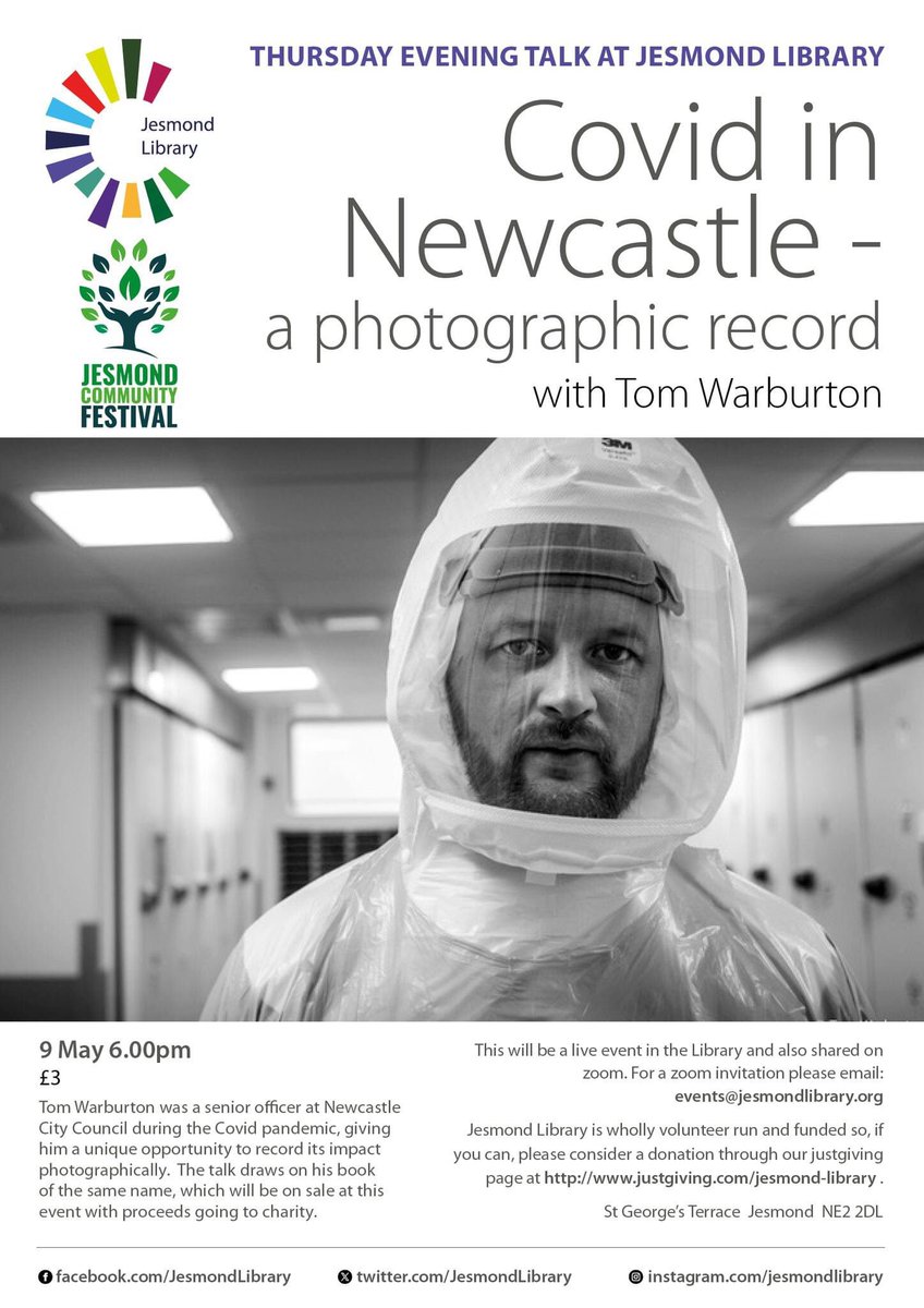 This week in our Thursday Talks series: Tom Warburton, Covid in Newcastle - a photographic record. 09 May at 6pm