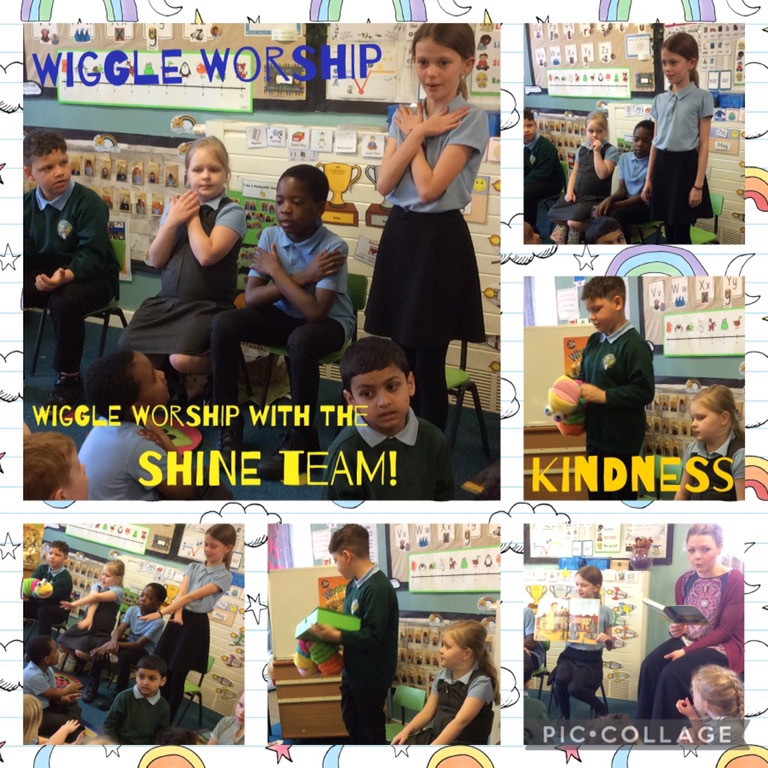 Thank you so much to our 'Shine Team' for sharing Wiggle Worship with Reception class. We loved listening to your story and talking about kindness. @PlacesProject