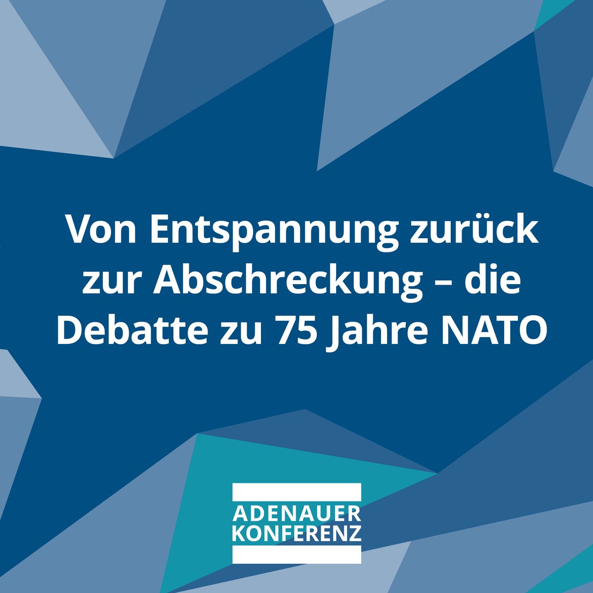75 Jahre #NATO – Die Debatte von Entspannung zu glaubwürdiger Abschreckung prägt die XII. #AdenauerKonferenz. #Europa muss Einigkeit zeigen, um die 🇺🇸 im Bündnis zu halten & sicherheitspolitischen Herausforderungen zu begegnen. Jetzt anmelden: kas.de/de/veranstaltu…