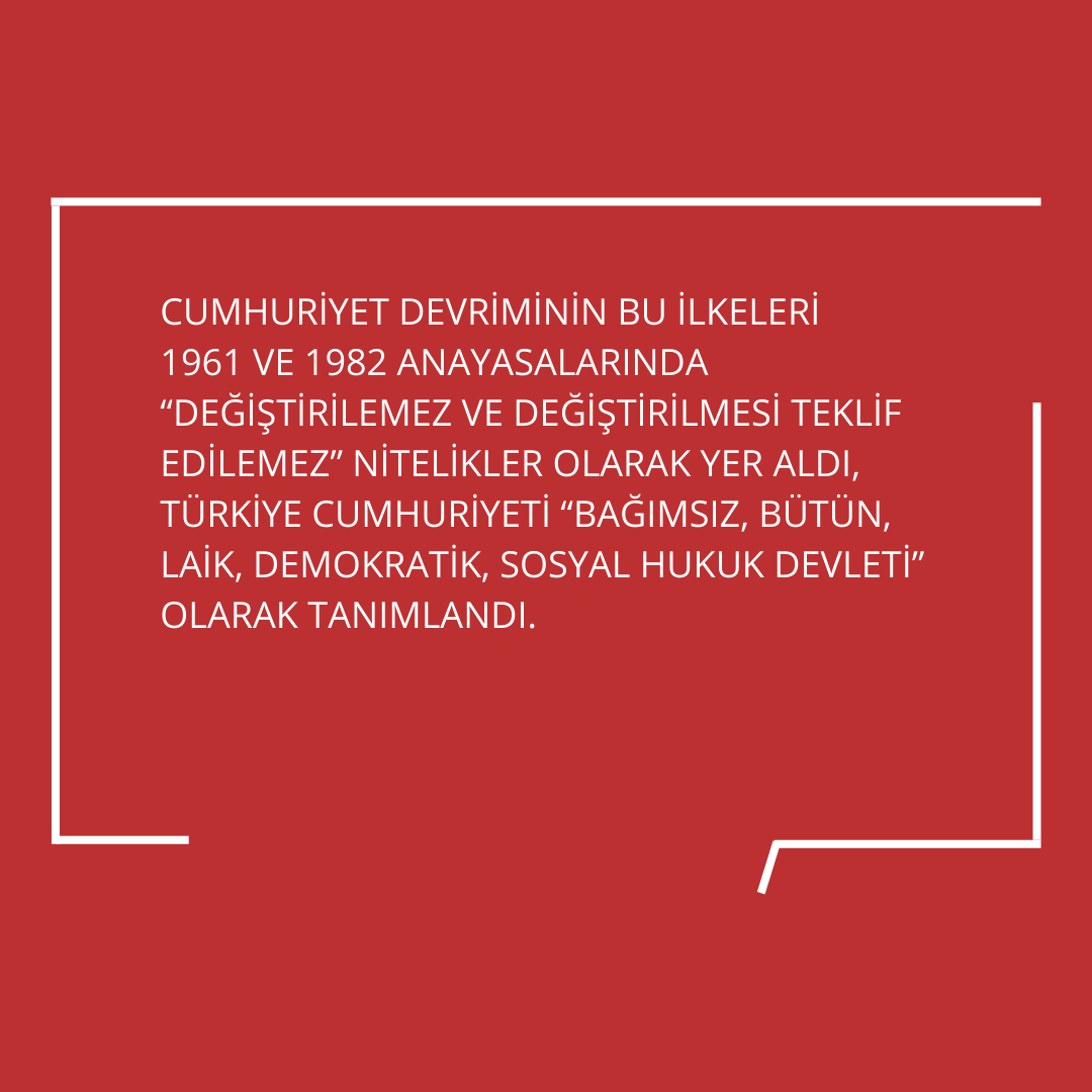 📢 Yeni sayımızda 'Laiklik Özgürlüktür'

Laikliğin 1937’de Anayasa ilkesine dönüştürülmesi akıl bilim çağdaşlık, özgürlük, kadın hakları, yurttaş eşitliği doğrultusunda atılan köklü adımların zirvesi oldu.

#toplumcukurtuluş
#vatancumhuriyetemek
#laiklik
#cumhuriyet
#devrim