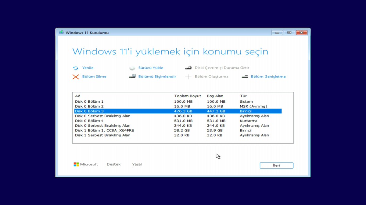 Microsoft'a dedik ki kurulum ekranında disk modelleri gözükmüyor, disk modelini ekleyin ki millet neye format attığını bilsin. Microsoft ne yaptı? Disk modellerini eklemediği gibi listeye kurulumda kullandığınız USB belleği de ekleyip işleri daha da çorba etti 🤡