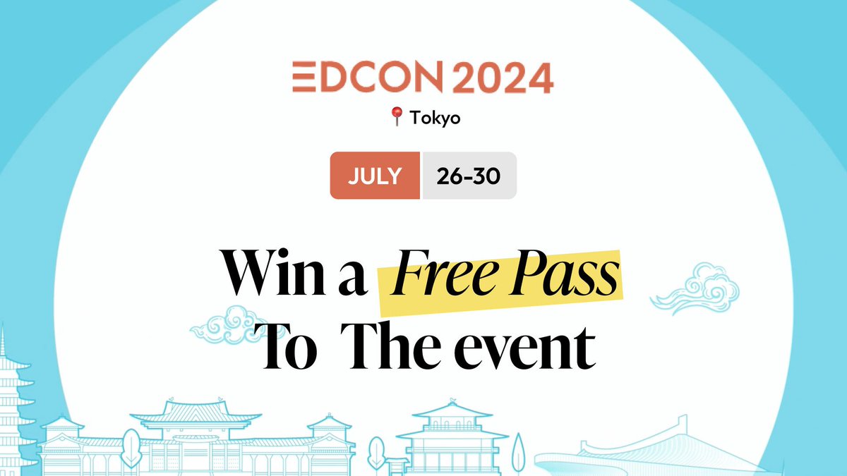 Tokyo calling! 🗼 Get Your FREE Pass to EDCON 2024 & see @VitalikButerin speak! Intract is the official Community Partner for @EDCON2024! Finish the exclusive Intract quest and secure your spot at the biggest Ethereum event in Asia! Don't miss out: link.intract.io/EDCON