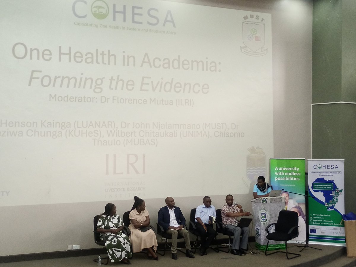 Kicking off day 2 of #COHESA #Malawi #OneHealth symposium with a discussion on ' One Health in Academia: Forming the evidence' @ILRI @afri_isaaa @Cirad @EU_Commission @OacpsProgramme @PressACP @BacTouch @hung_cenpher @ehpatel