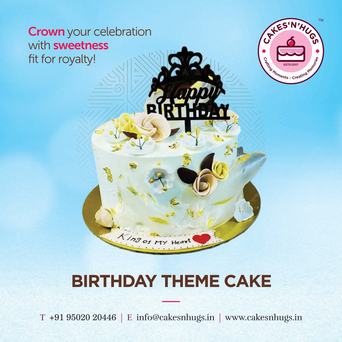 Declare your love with our regal Birthday Theme Cake from Cakes n Hugs! Treat your beloved like royalty at cakesnhugs.in

#CakesnHugs #TreatYourself #CustomCakes #CelebrationCakes #SareeFunctionCakes #BirthdayCakes #AnniversaryCakes #CakeDesign #OccasionCakes #Hyderabad