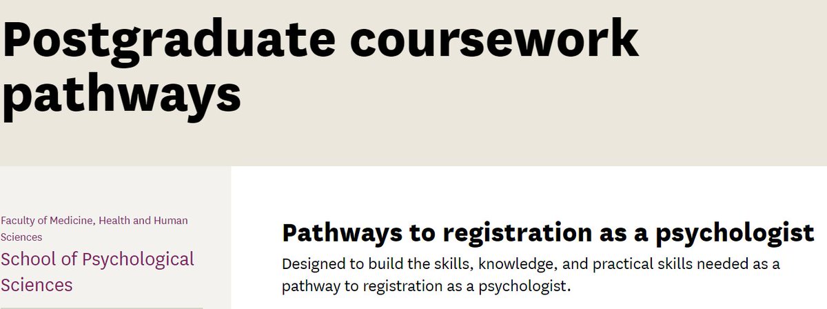PSYCHSCIENCES@MQ (@psymq) on Twitter photo Are you interested in a <a href="/PsyMQ/">PSYCHSCIENCES@MQ</a> postgraduate psychology degree?
Visit our website to hear directly from our <a href="/PsyMQ/">PSYCHSCIENCES@MQ</a> Course Directors: mq.edu.au/about/about-th…
Or register for the Postgraduate Webinar on Tuesday 14th May to learn more: event.mq.edu.au/postgrad-info-… Are you interested in a <a href="/PsyMQ/">PSYCHSCIENCES@MQ</a> postgraduate psychology degree?
Visit our website to hear directly from our <a href="/PsyMQ/">PSYCHSCIENCES@MQ</a> Course Directors: mq.edu.au/about/about-th…
Or register for the Postgraduate Webinar on Tuesday 14th May to learn more: event.mq.edu.au/postgrad-info-…