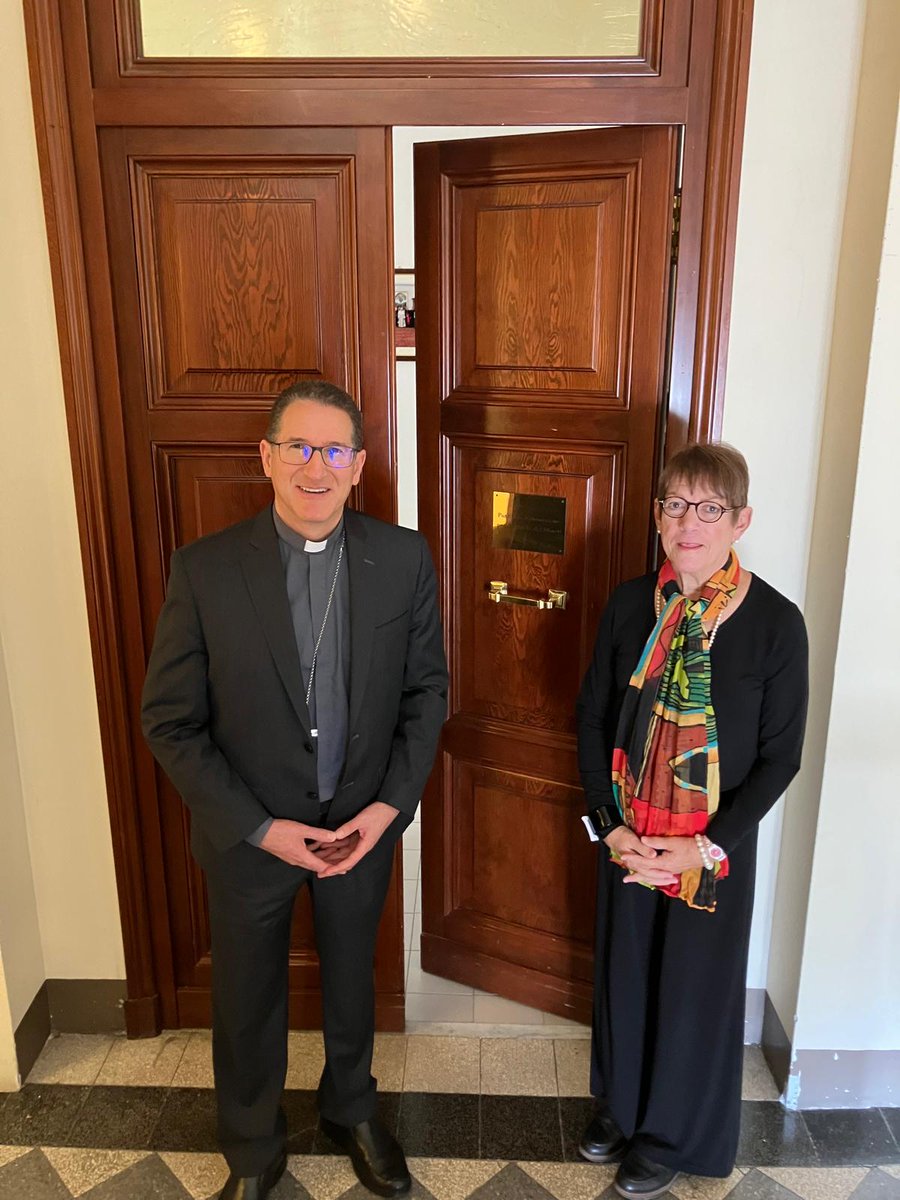 First day in office for new @TutelaMinorum leadership team Secretary Bishop Ali, and Adjunct Secretary Teresa Kettelkamp: 'We are very excited and looking forward to working together to carry on the Commission's mission.” #Safeguarding