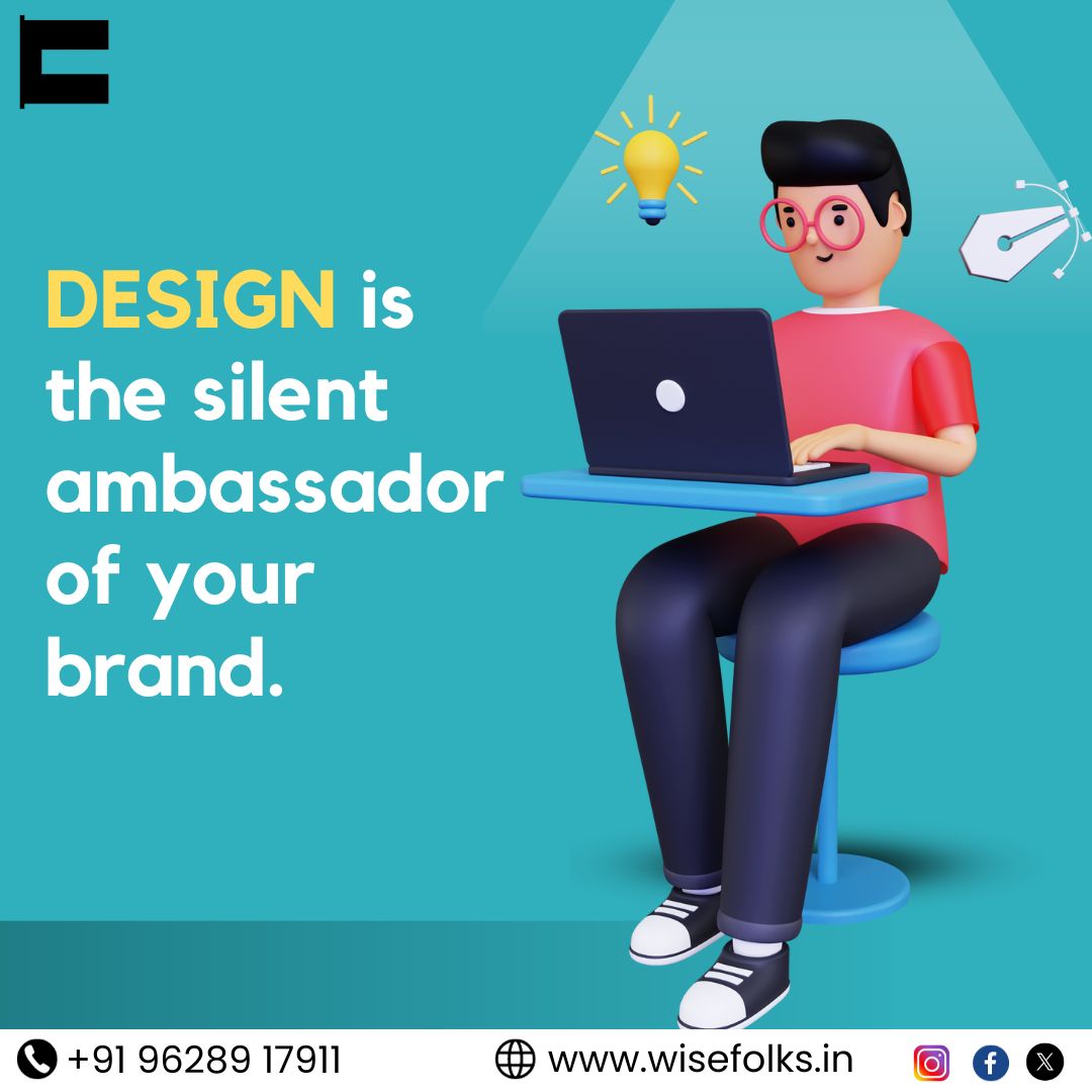 Design communicates loudly without uttering a word—it embodies your brand's identity and vision. Elevate your brand with compelling visuals that make a lasting impact. 

Reach out to us today to transform your vision into a captivating reality!
#WisefolksMedia #design #designer