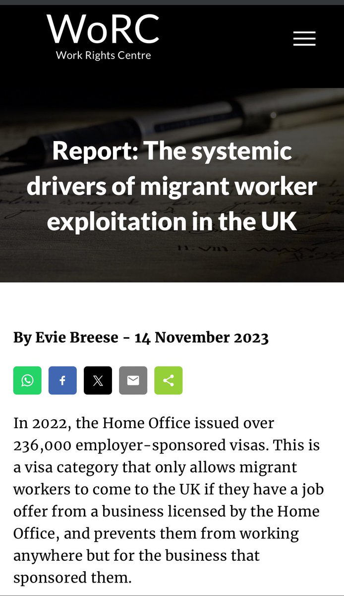 All this is why our next govt must completely redesign our work visa system. No tinkering. Employer-tied or sectoral visas have been an utter disaster, driving down standards in essential work. This @WORCrights report explains changes we need #r4today workrightscentre.org/news/report-th…
