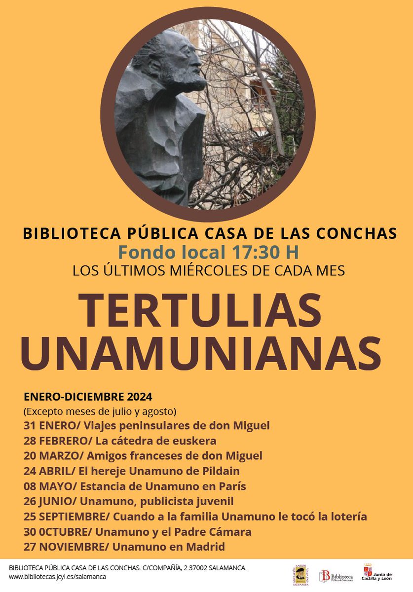 El tema de esta tarde, en la sesión de las Tertulias Unamunianas, coordinadas por la Asociación Amigos de Unamuno en Salamanca y moderadas por  Luis Gutiérrez Barrio, será la 'Estancia de Unamuno en París' 17:30 h.Fondo Local.Entrada y participación libres bit.ly/3UvTWRc