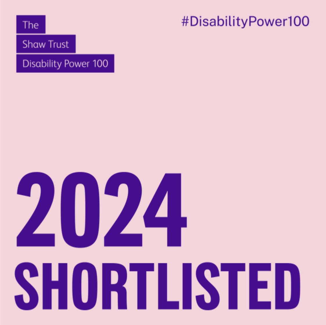 NEWS! I’ve been shortlisted for the #DisabilityPower100 2024 by @ShawTrust

The nominations celebrate people who influence, impact and innovate in the disability community, pushing the conversations around disability forward. Let’s keep moving forward. Together
#DisabilityRights