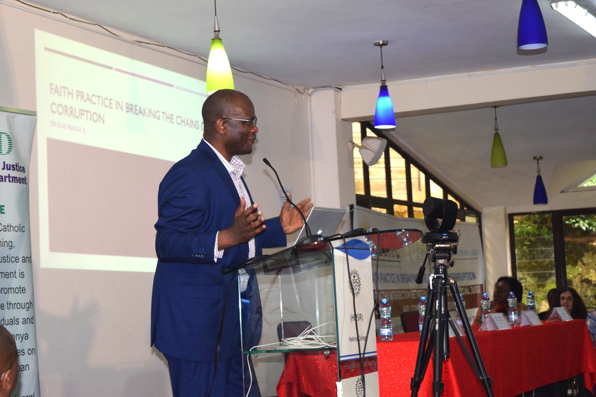 The triangle of corruption consists of pressure, opportunity, and rationalization (reason or justification) - Dr. Elias Mokua, Loyola Centre for Media and Communications #LcmcConference2024