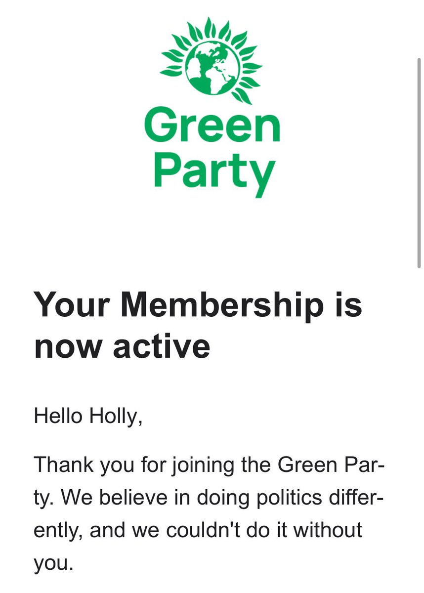Let’s do it 💚 Aside everything else, @TheGreenParty are the only party who have consistently called for an above inflation pay rise for all NHS Staff. They recognise the crisis, and the importance of valuing workers.