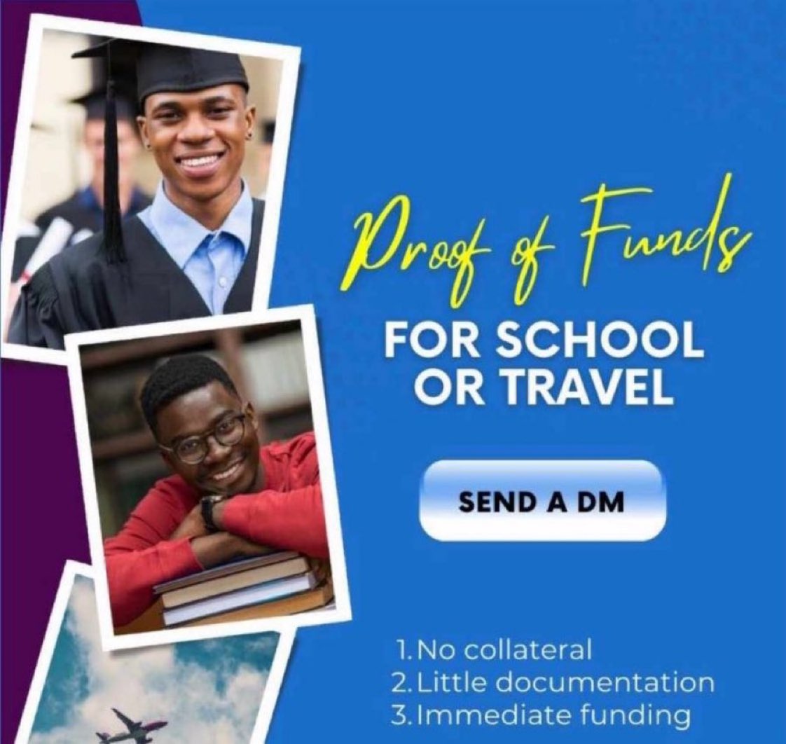 Good morning everyone, kindly know that I am your plug for proof of funds for all your travel plans.