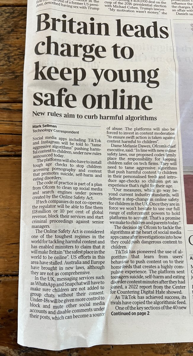 Age verification and accountability will play essential role in new rules. But fines of £18 million are not enough to hold big tech to account. Stopping their services is the only way to regulate. Great work on Online Safety Act implementation. Now stop children accessing porn.