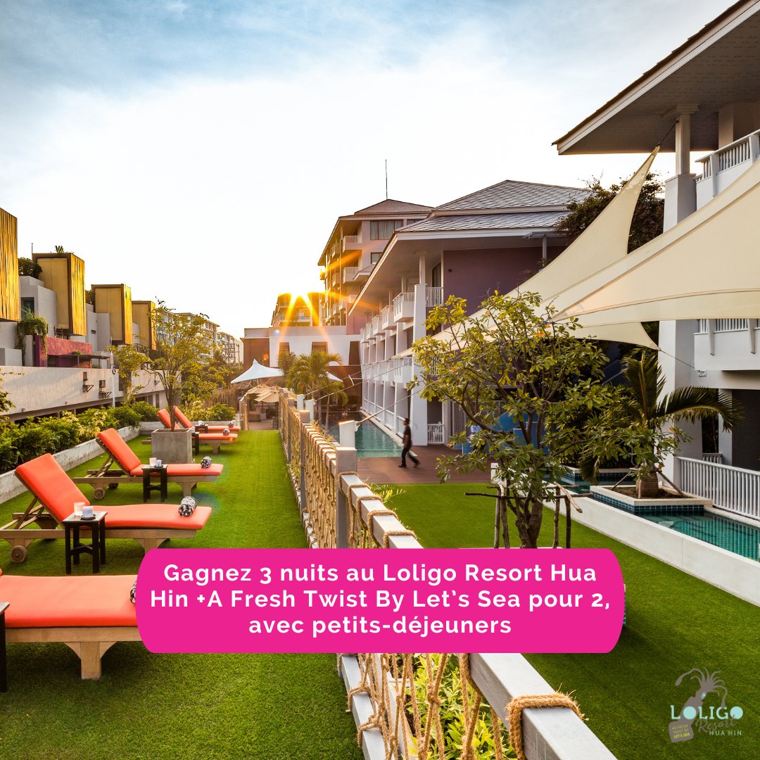 [CONCOURS] JEU N°1 : MIX & MATCH ! Pour jouer, rdv ici : bit.ly/3UyCwDj N'oubliez pas de vous inscrire ici : bit.ly/4b0DtLL À gagner : - 3 nuits au Let’s Sea Hua Hin Al Fresco Resort pour 2, avec petits-déjeuners - 3 nuits au Loligo Resort Hua Hin +A Fresh