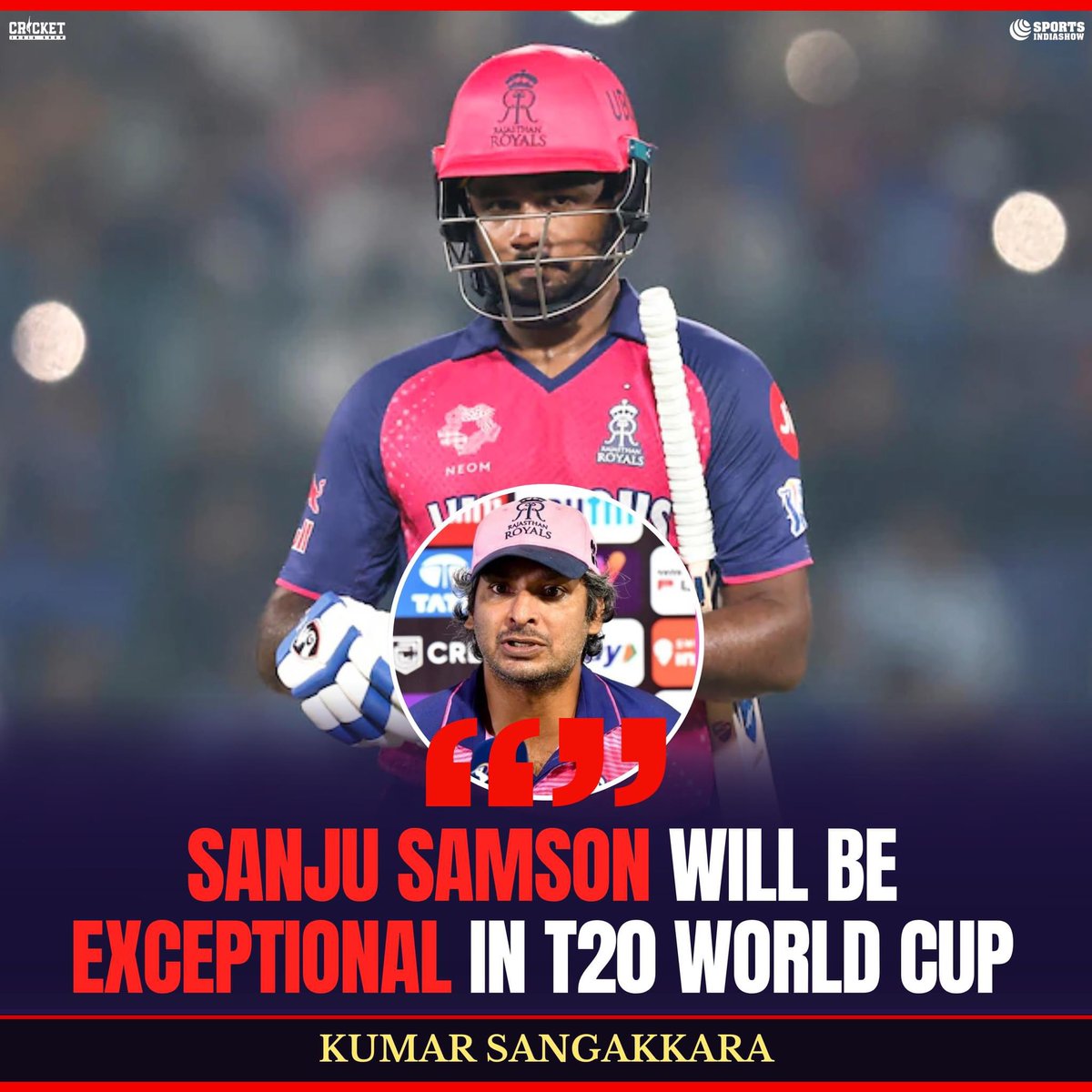 Sangakkara praises Samson's T20 World Cup potential, competing with Pant for wicketkeeper-batsman role.

#KumarSangakkara #SanjuSamson #WicketKeeper #TeamIndia #T20Cricket #Cricket #T20WC #BCCI #ICCWorldCup