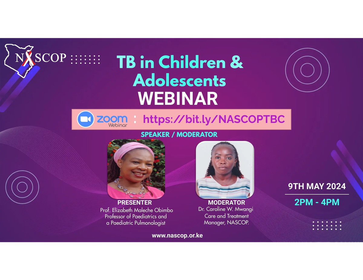 Join the conversation as we learn more about #TB in #Children and #Adolescents @MOH_Kenya @HennetKenya @CDCgov @PEPFAR @LeoneLidigu