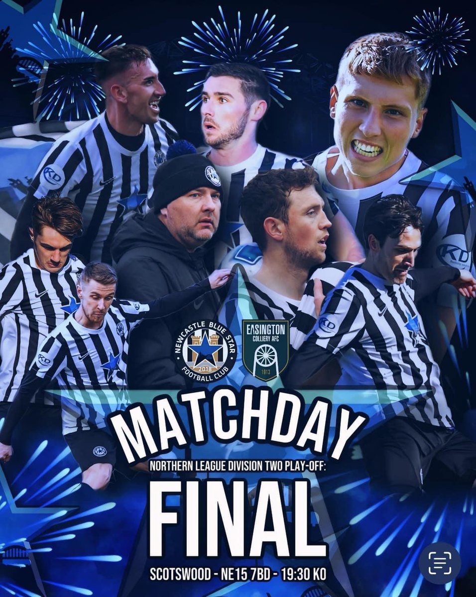 Play-off final tonight! Get down and support local non-league at the 🔵🌟. Great venue, friendly atmosphere, good craic and good football ⚽️ Join behind the goal if you like to make a racket 🥁📣 U16s free entry 👏