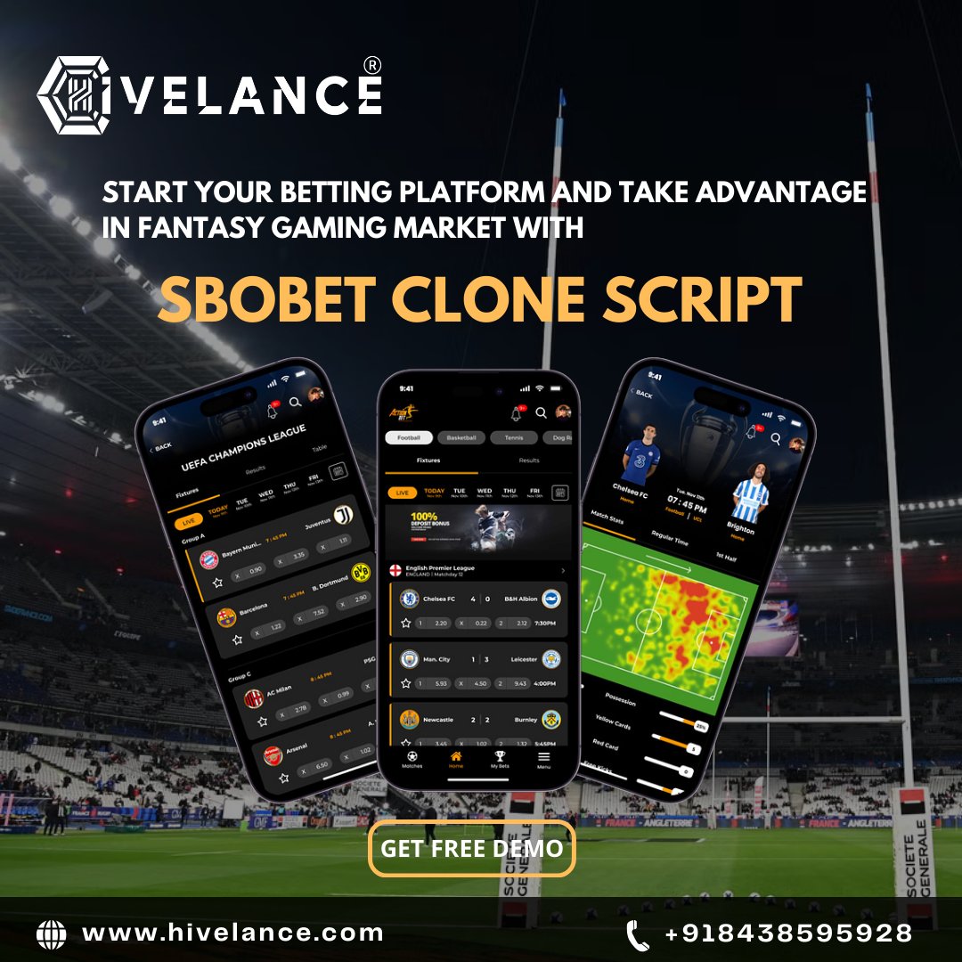 The #SBOBET  clone script from #Hivelance allows business owners to quickly launch their own #onlinegaming  platform and take advantage of a strong foundation to get into the growing market for #onlinebetting  and #gamingamusement.

Visit- hivelance.com/sbobet-clone-s…

#bettingsport