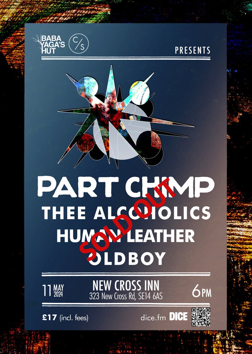 Thanks to everyone that bought a ticket for Part Chimp & co at @NewCrossInn on Saturday that's now SOLD OUT. Last tickets for @acidmothers on Fri & @minamideutsch on Tuesday. dice.fm/promoters/baba…