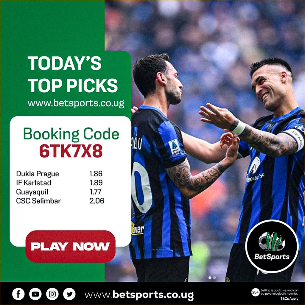 🔥 Today's top picks from other punters at betsports.co.ug ODD 12.82 Booking Code: 6TK7X8 Start playing TODAY! 🎉 betsports.co.ug