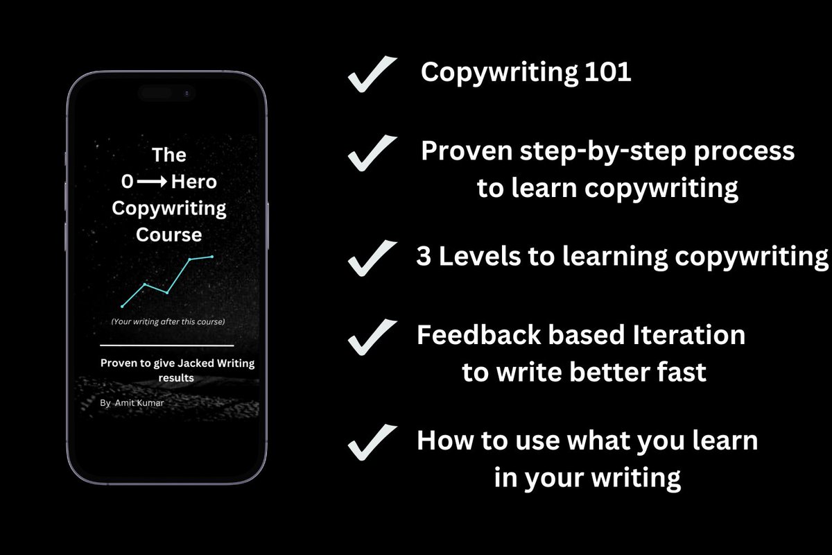 I've been obsessively learning copywriting for 65+ days

Putting 3-4 hrs every day
It's a skill every writer must know the basics of

So I distilled everything I learned in a 15-min
E-book

Want it? (FREE ~ 48 hrs)

• Like + comment your fav muscle
• Follow so I can DM

RTs…