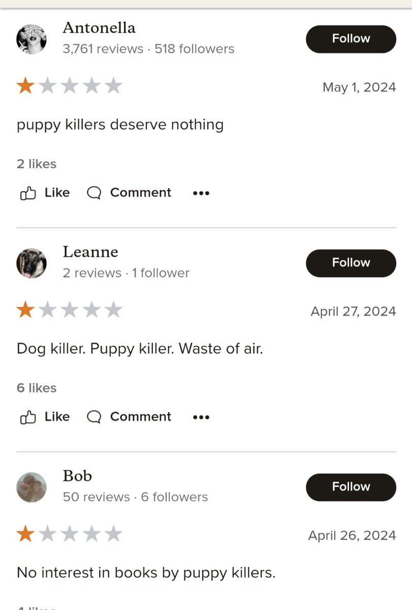 People on Goodreads leaving comments under Kristi Noem's other books 😂