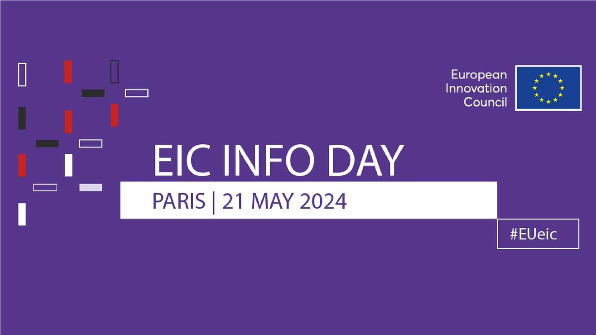 Want to learn about the #EUeic? 🤔 Are you based in Paris? 🇫🇷 If yes, you're in luck! We are hosting an Info Day in Paris on 21 May. Discover the #eicAccelerator programme, how we can support your #startup and more! 🚀 Details & registration here 👉 europa.eu/!4nQwXw