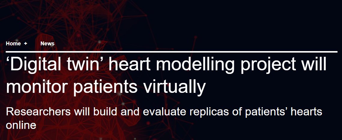 📰 Researchers will use #DigitalTwin heart models to monitor NHS patients. Aiming to improve care for those with pulmonary arterial hypertension, the project is a Turing, @ImperialCollege, @SheffieldUni & @UniofNottingham collab , funded by @EPSRC. 📰 bit.ly/3QD7glv