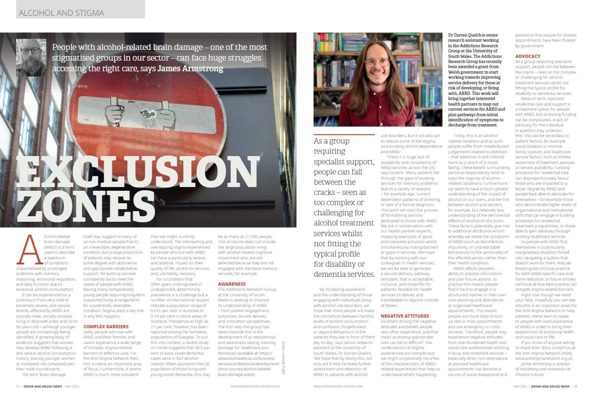 @theactualjim from @PhoenixFutures1 and the #antistigmanetwork and I discuss #alcoholrelatedbraindamage and the multiple layers of #stigma patients living with the condition face. Thank you @DDNMagazine! #alcoholharms #ARBD #addiction Page 24-25: viewer.joomag.com/ddn-may-2024-d…