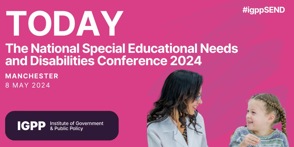 We are delighted to announce that The National Special Educational Needs and Disabilities Conference 2024 is taking place today. #igppSEND #SEND #specialneeds #specialneedsineducation