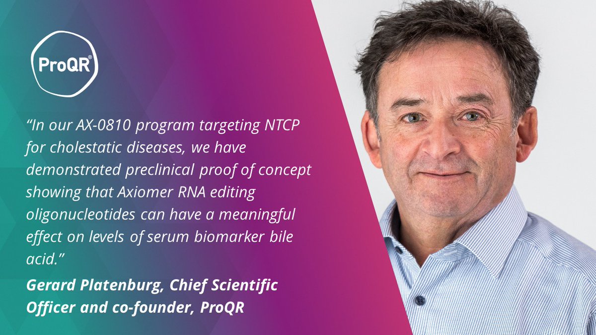 Today we have announced new preclinical data for our Axiomer™ #RNAediting technology platform, including the 1st preclinical proof of concept data for our AX-0810 pipeline program for cholestatic diseases targeting NTCP. 
Read the latest PR here: bit.ly/3JV2pbL
$PRQR