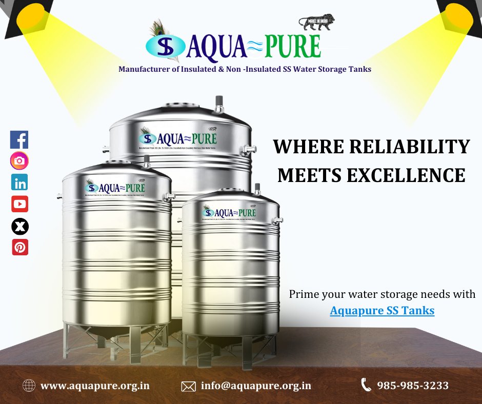 Prime your water storage needs with Aquapure SS tanks – where reliability meets excellence 
🌐aquapure.org.in
📞985-985-3233

#Aquapure #SSWaterTank #Reliability #Durability #PrimeQuality #WaterStorage #WaterStorage #bestsswatertank