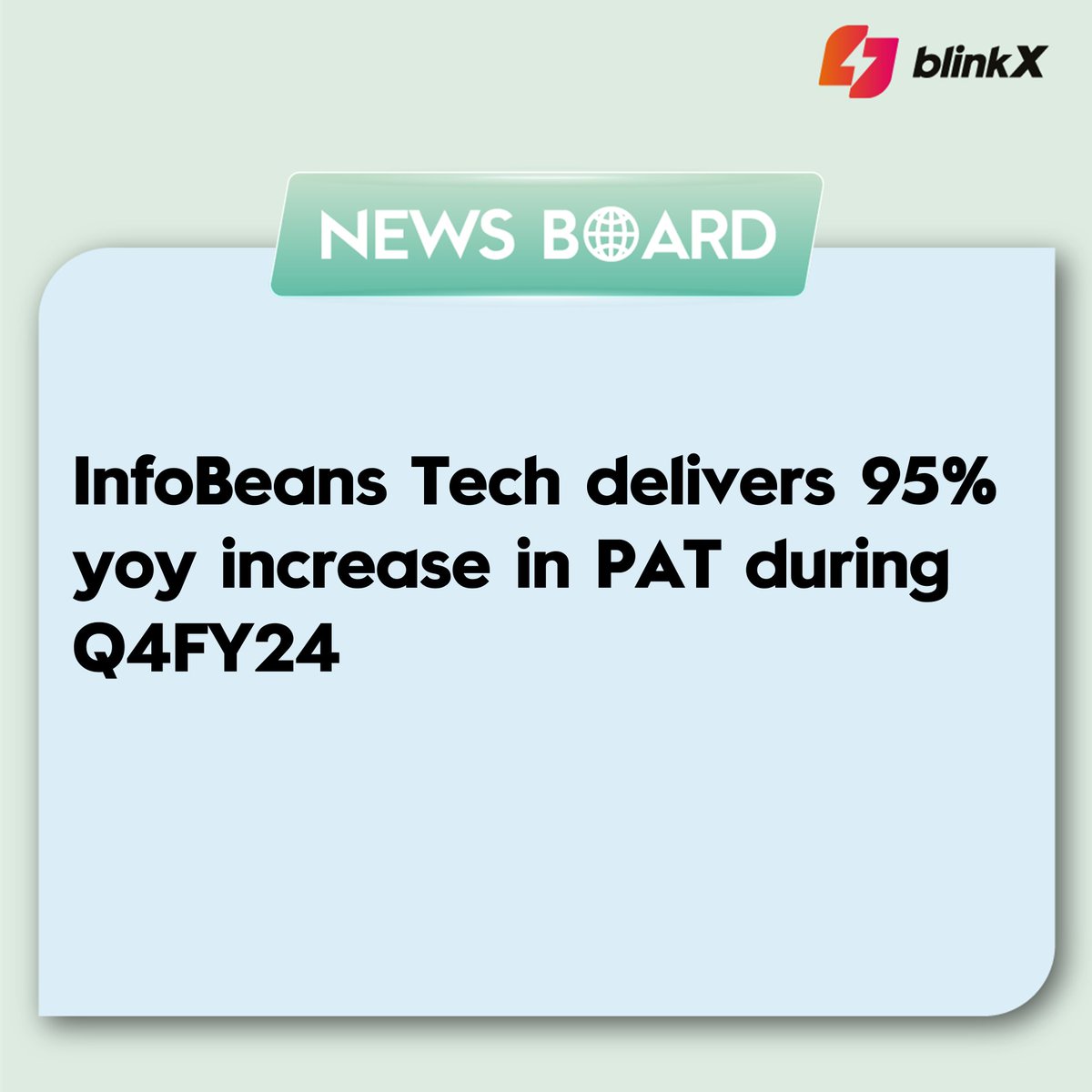 InfoBeans delivered a growth of 95% in PAT, 31% in EBITDA, and 3% in Revenue on a YoY basis in the fourth Quarter of financial year 2023-24.

#InfoBeans #technology #global #result #quarter #FY24 #financialyear #company #rupee #launch #news #finance #marketupdates #stocks
