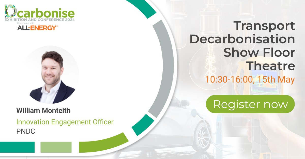 Join our innovation engagement officer, William Monteith, @AllEnergy, for a talk on the transport innovation ecosystem and the challenges and opportunities for industry and policymakers. Wednesday 15th May 11:00 - 11:20 Transport Decarbonisation Show Floor Theatre @SECGlasgow