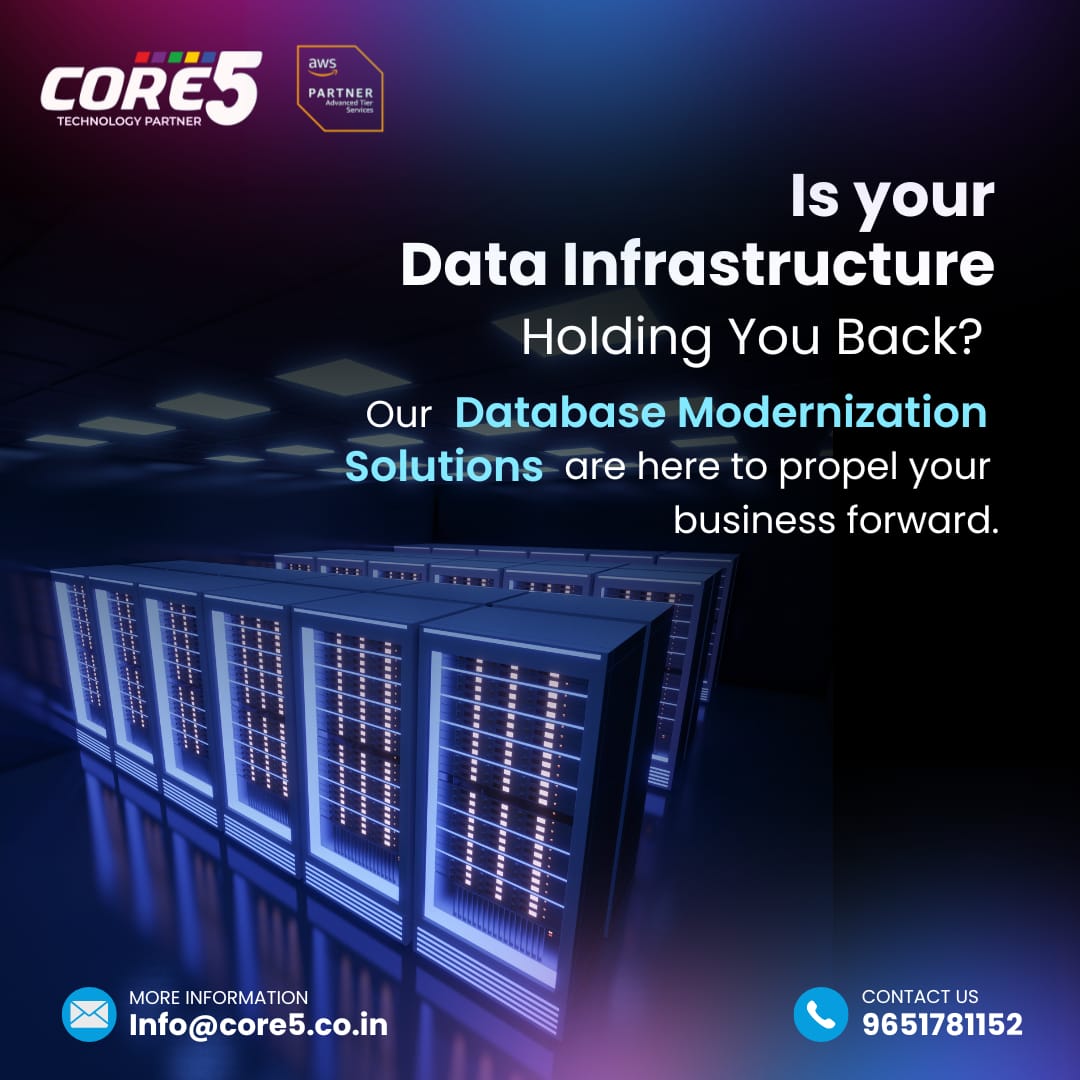 Ready to break free from outdated data constraints? 🔗 

Elevate your business with our cutting-edge database modernization solutions! 

#datainfrastructure #data #database #datasecurity #aws #amazonwebservices #core5 #teamcore5