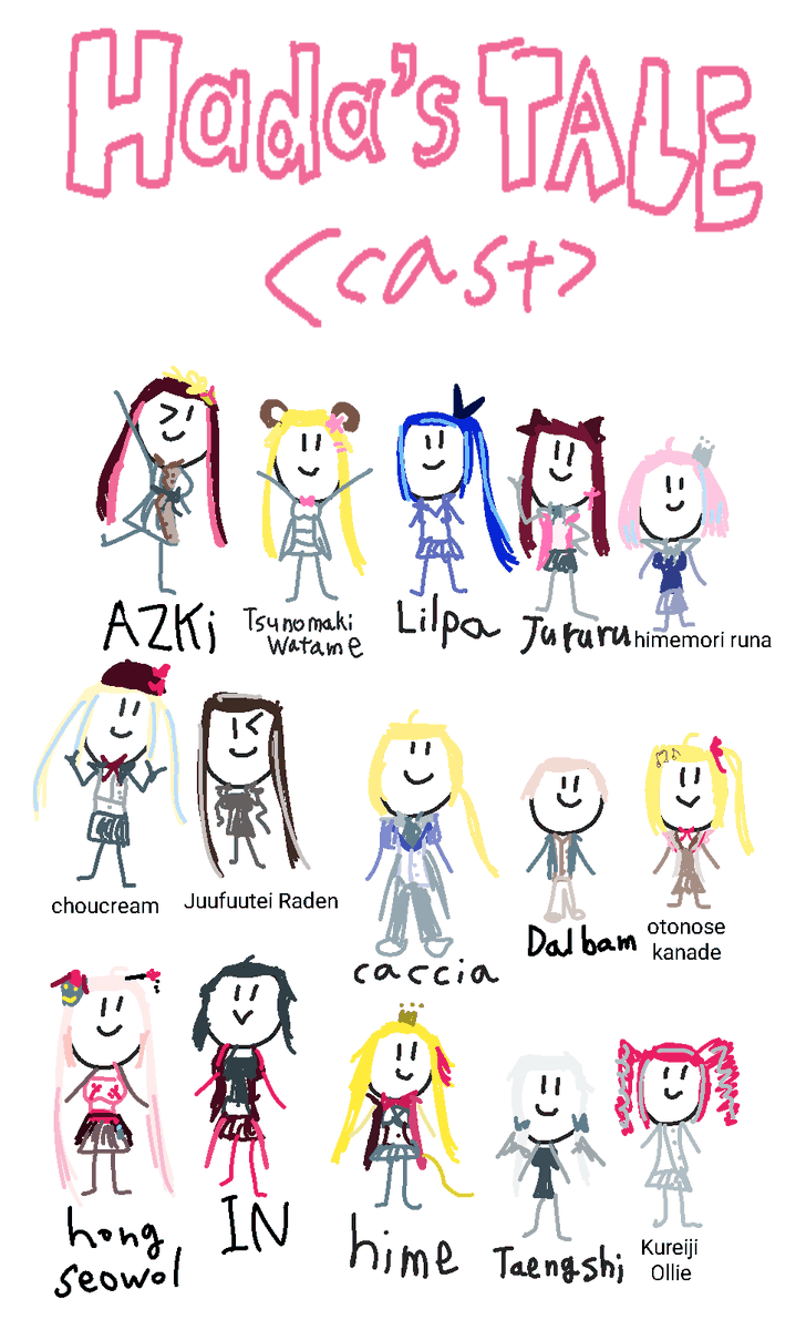 TTyj_soratomo's tweet photo. #AZKiART #つのまきあーと #ルーナート #릴파 #주르르 #らでん似絵  #Artnose #IN_by_art #HIME_ART #graveyART #Seowol_Art #caccia_art #DALBAM_ART
@juufuuteiraden @otonosekanade
@supernova_HIME @Taengsi_ @kureijiollie @Vtuber_caccia
Hada's tale cast! (4) https://t.co/cZb2NUuowq