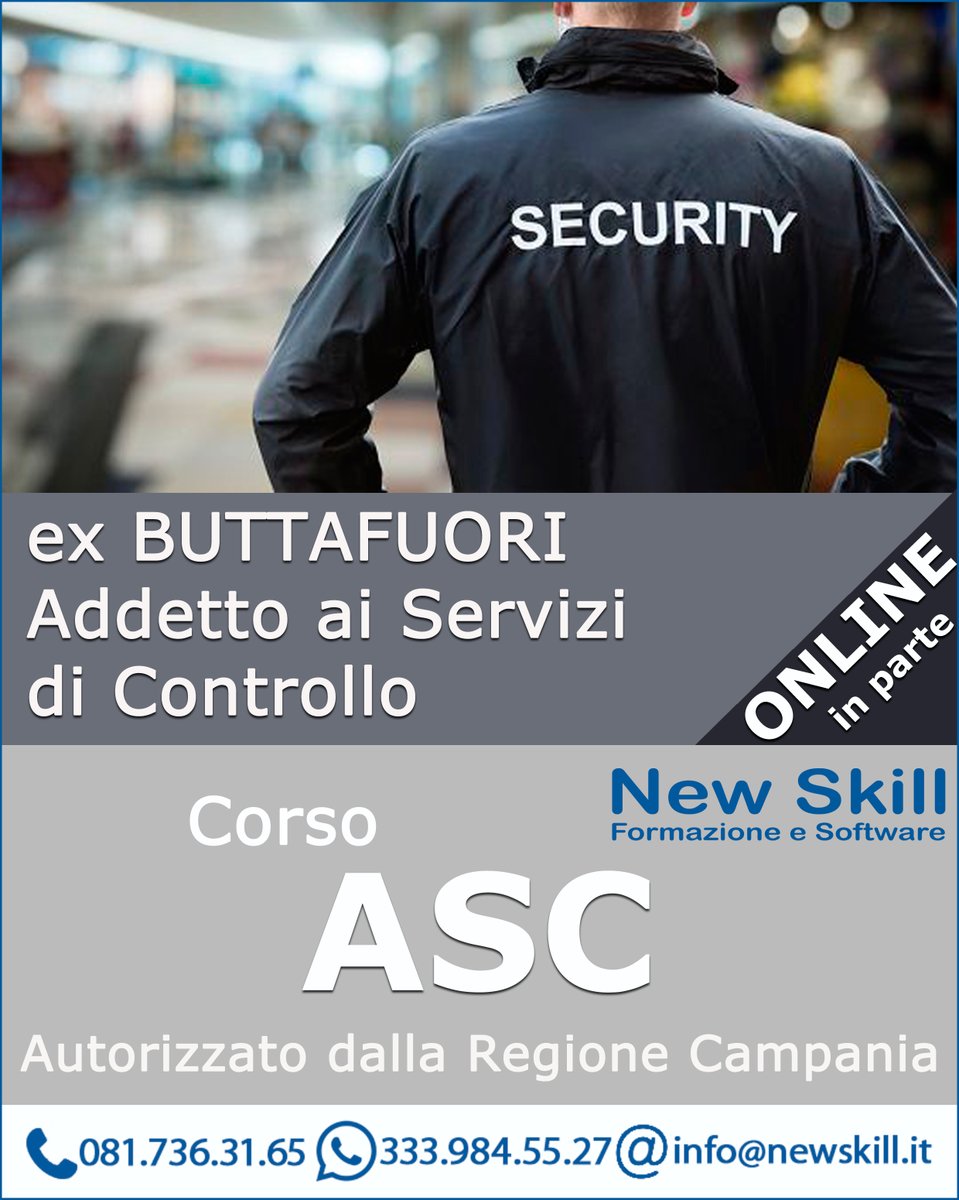 #Buttafuori #ASC #addettiaiservizidicontrollo
#servizidicontrollo #bodyguard #security #sicurezza #sicurezzanegozi #sicurezzalocali #vigilanza #eventi #spettacoli #negozi #boutique #discoteca #concerto #sorveglianza #formazione #newskill #regionecampania #napoli #campania