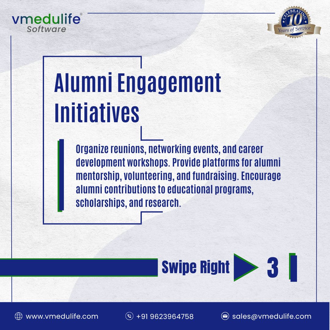 vmedulife's tweet image. Reconnect with former classmates and build a thriving alumni network! Stay engaged, organize reunions, and cherish memories together.
Book A Free Demo:
📧 info@vmedulife.com
#Alumnimanagement #events #strengthenbonds #Connect #engage #grow #students #vmedulife #edutech