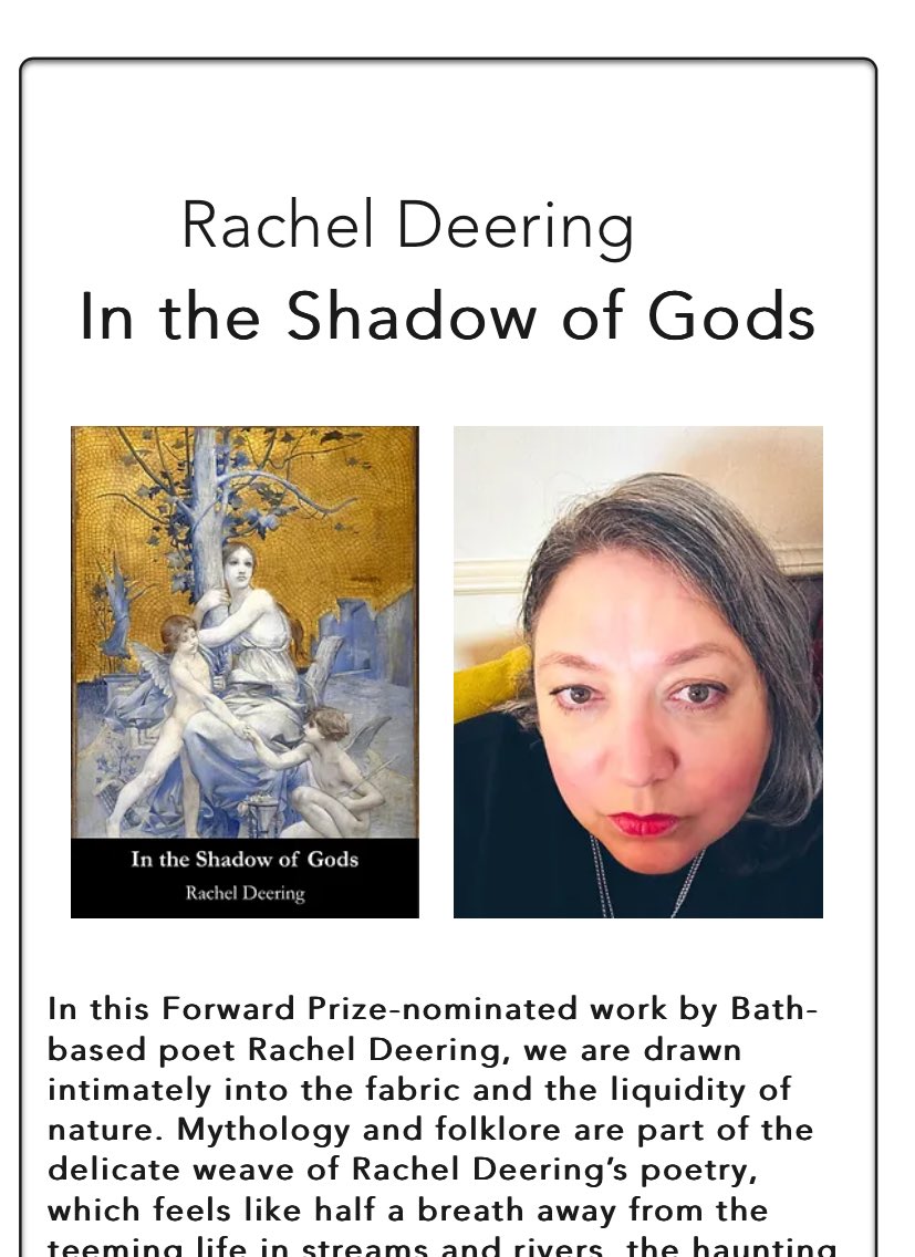 ‘a wild and wonderful world seeped in myth’ @CorinnaBoard on @DeeringRachel’s artful collection ‘In the Shadow of Gods’. blackboughpoetry.com/rachel-deering