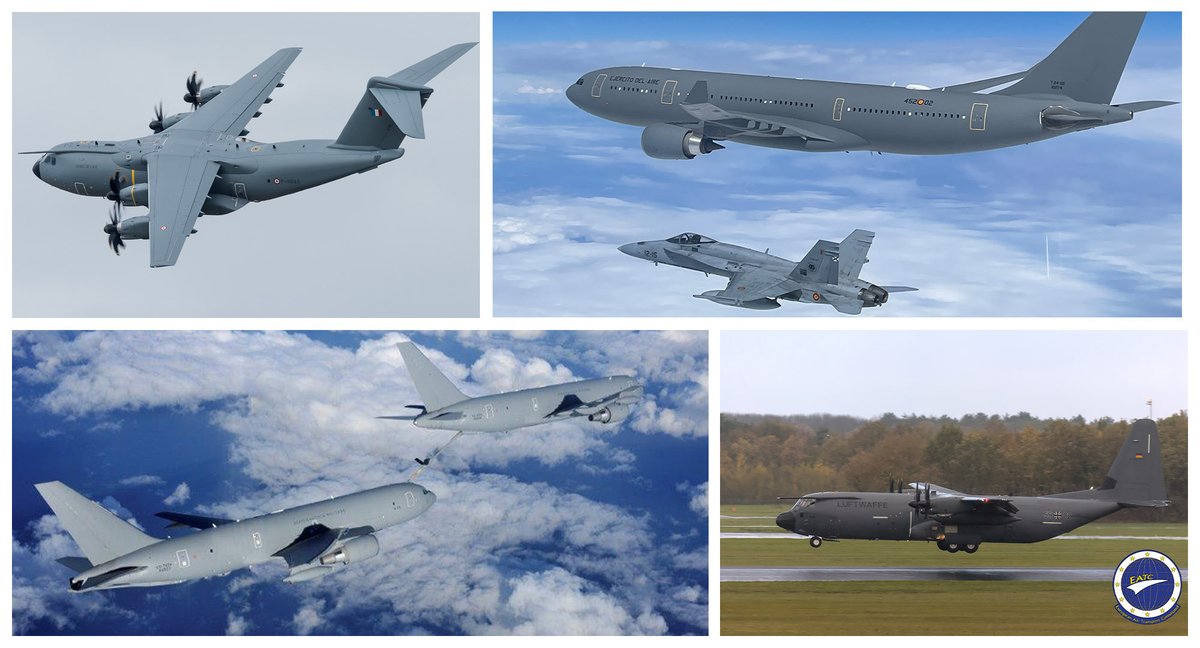 #DoYouKnow that all #EATC #AAR capabilities are nationally and multinationally owned by the EATC nations. 🇧🇪🇫🇷🇩🇪🇮🇹🇱🇺🇳🇱🇪🇸
A330 MRTT, KC-767A, KC130J, A400M!
 #EATCAAR✈️⛽️

#AirMobility #TogetherWeGoBeyond