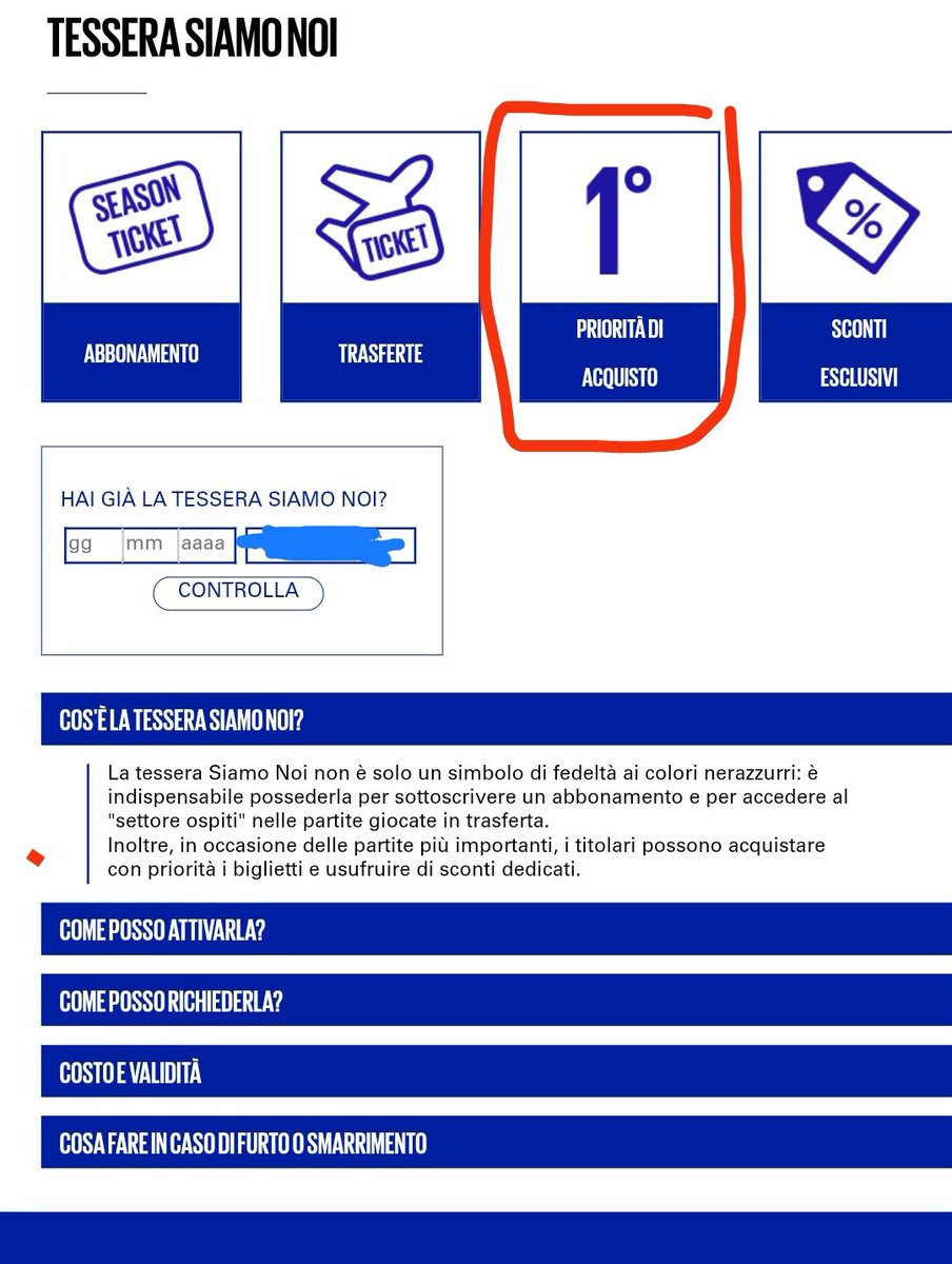 Cara <a href="/Inter/">Inter ⭐⭐</a>
a seguito di quanto successo per i biglietti di Inter-Lazio, credo che la pagina che parla della TdT contenga delle informazioni fuorvianti in quanto non si ha nessuna priorità nell'acquisto dei biglietti.
#Inter #interlazio #