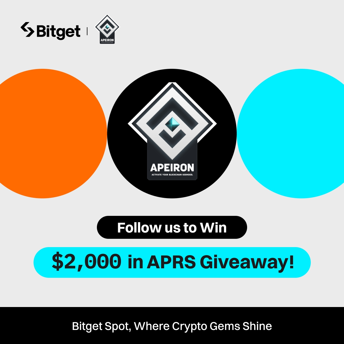 bitget's tweet photo. $2,000 GIVEAWAY 

We're giving away $2,000 worth of APRS to celebrate its listing on #BitgetSpot! 

🔹 Follow @bitgetglobal @ApeironNFT 
🔹 Repost with #APRSlistBitget & tag your friends 
🔹 Fill out: https://t.co/gsXa0HPsDF 
🎁 40 winners * $50 worth of APRS