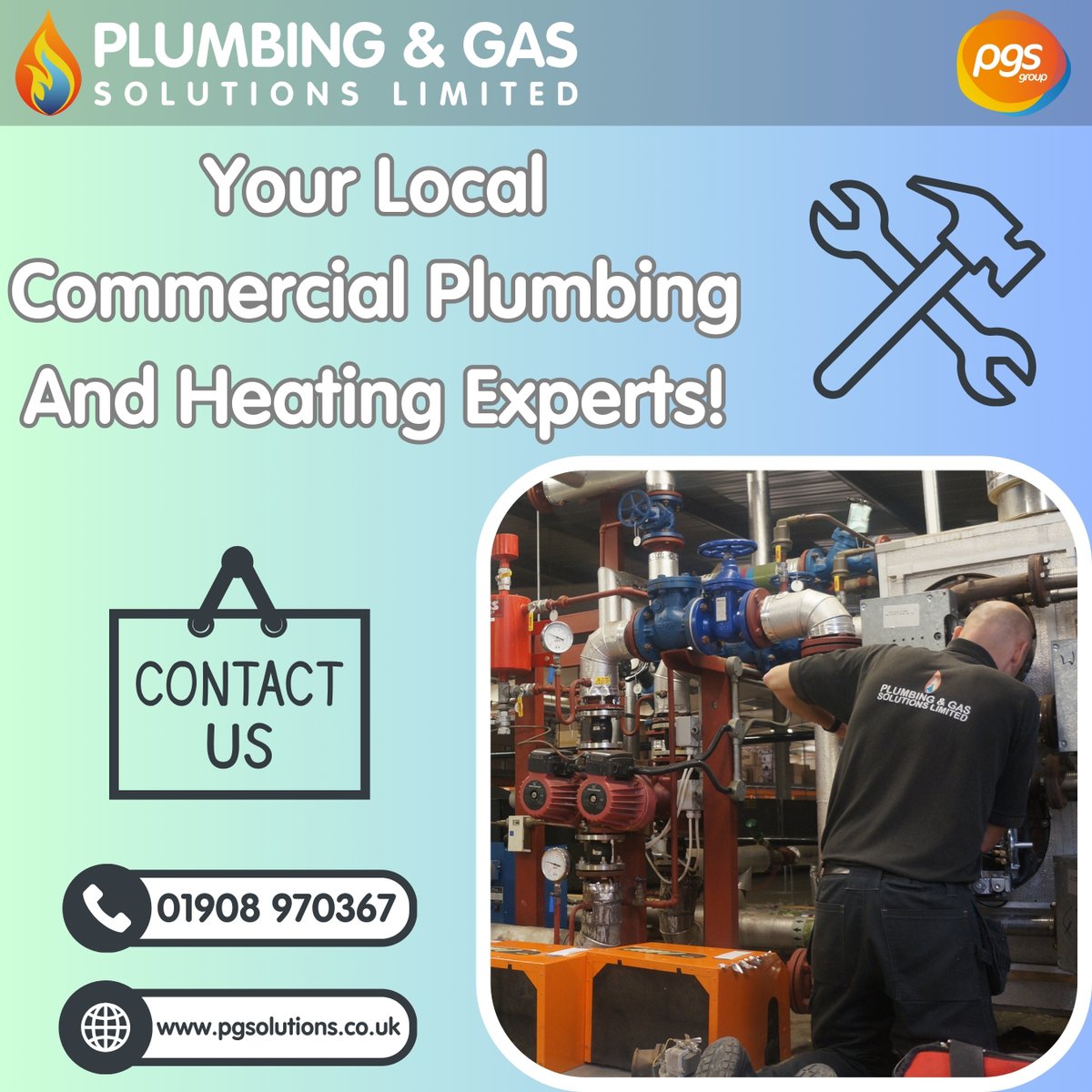 Our engineers will support you with anything you require. 🤝 Whether you need to schedule in your annual service, or need a reactive partner, we work to the highest standards and complete the job efficiently. For all your plumbing and heating needs, call PGS. 01908 970367 📞