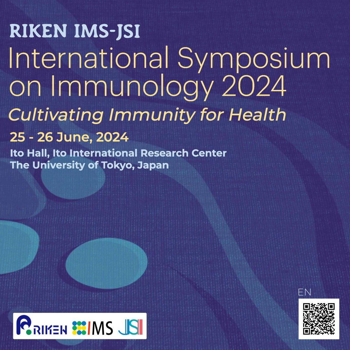 Registration in progress! We look forward to your participation. RIKEN IMS-JSI International Symposium on Immunology 2024 Cultivating Immunity for Health June 25-26, 2024. Ito Hall, The University of Tokyo Tentative timetable, registration (by 6/3)↓↓↓ ims.riken.jp/events/rcaisym…
