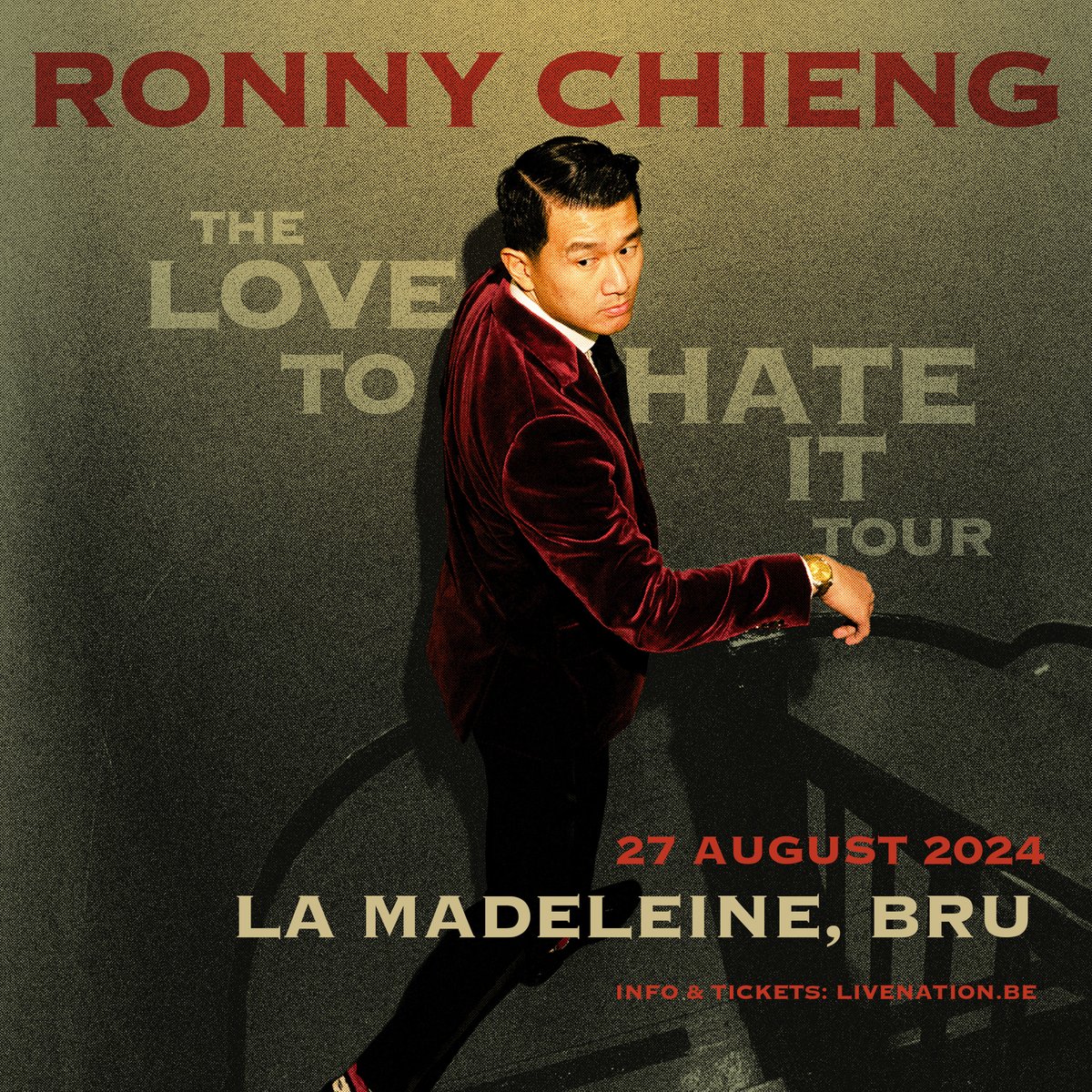 #NEWSHOW: @RonnyChieng is one of today's most interesting English-language comedians. His brand new 'The Love To Hate It Tour' is coming to Brussels this summer, for a show at La Madeleine on 27 August! 🎭 🎫 Tickets available from Friday, 10 AM: bit.ly/3QztBQW