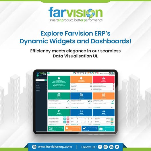 farvisionerp's tweet photo. 📷 Dive into the world of efficiency and elegance with Farvision ERP's Dynamic Widgets and Dashboards! 📷 Experience seamless data visualization like never before. #FarvisionERP #DataVisualization #Efficiency #eleganceapproved https://t.co/vW8DCAKxqu