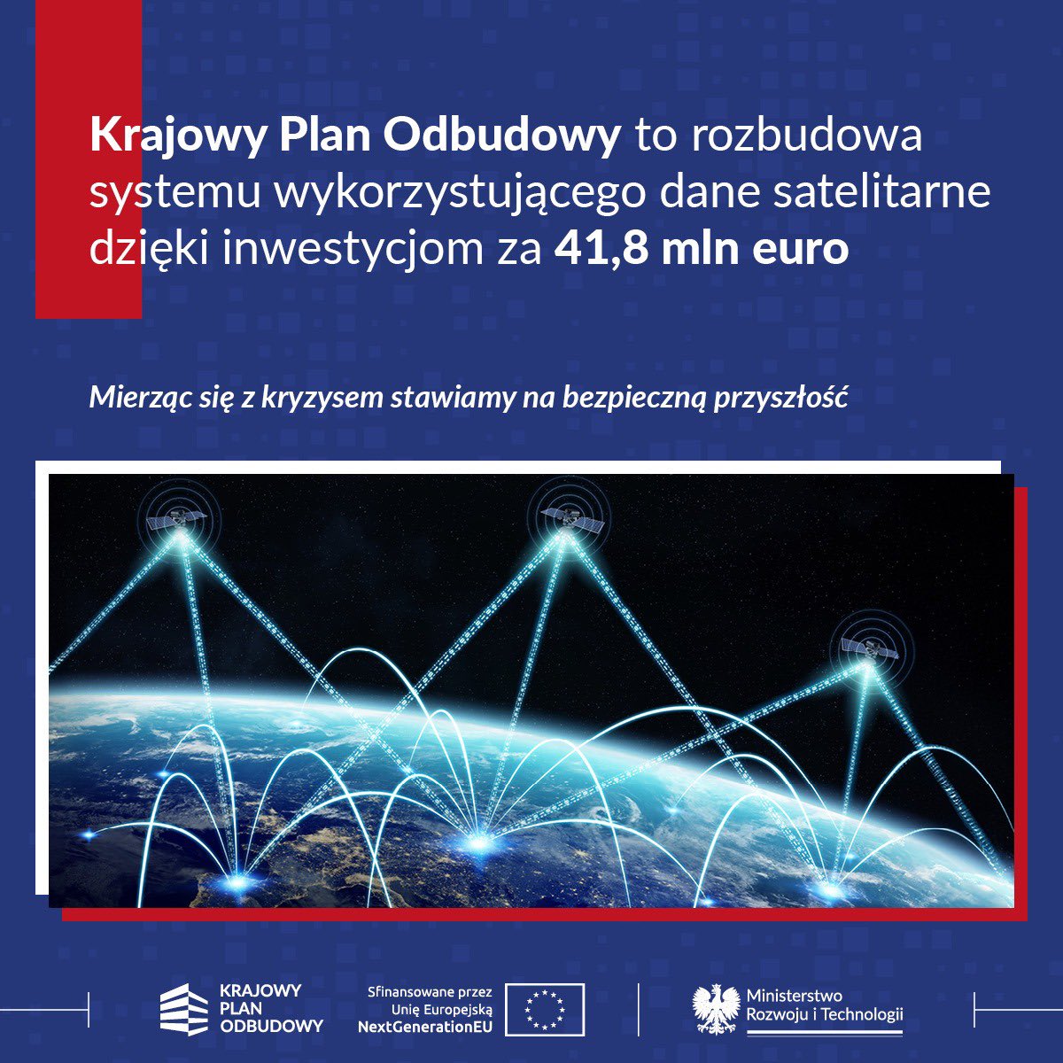 Dzięki #KPO dane satelitarne będą lepiej wykorzystywane przez Polaków w życiu codziennym ❗ Inwestujemy 41,8 mln euro w rozbudowę systemu, który znajdzie praktyczne zastosowanie m.in. w rolnictwie czy przy planowaniu miast. Dowiedz się więcej 👉…